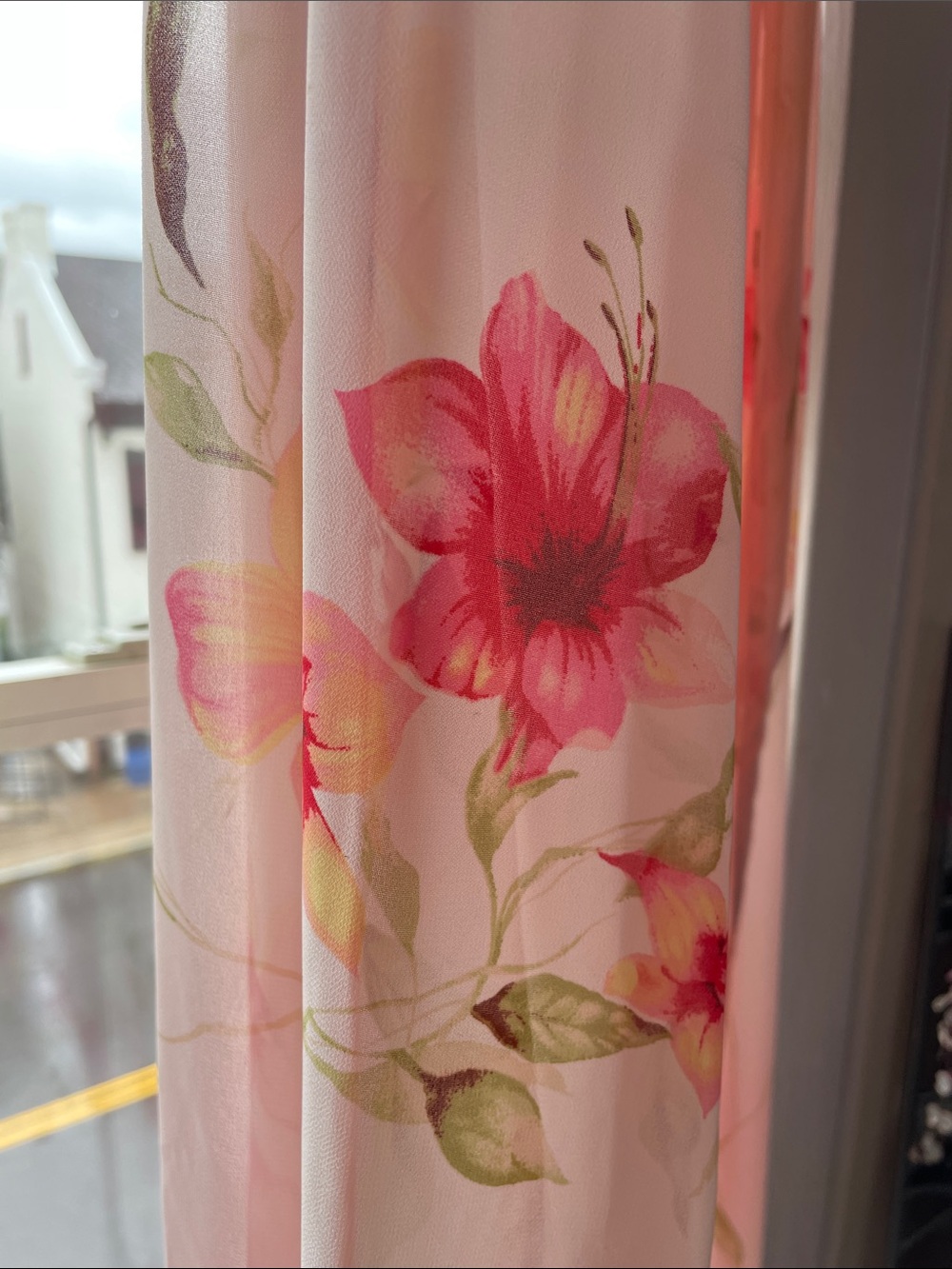 Valerie Stevens Pink Floral Satin Chemise with Sheer Floral Robe Vintage Medium - Picture 6 of 16